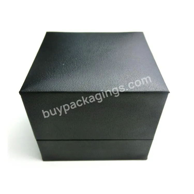 Caja De Joyeria Personalizada Black Pu Plastic Jewelry Ring Earring Bracelet Bangle Gift Packaging Box