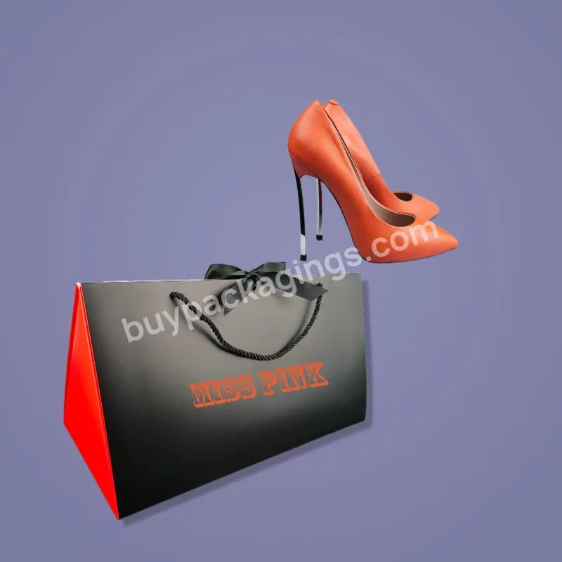 Caja De Zapatos Recyclable Art Paper Accept Custom Packaging Paper Box Shopping Carrier Bag For Shoes & Clothing