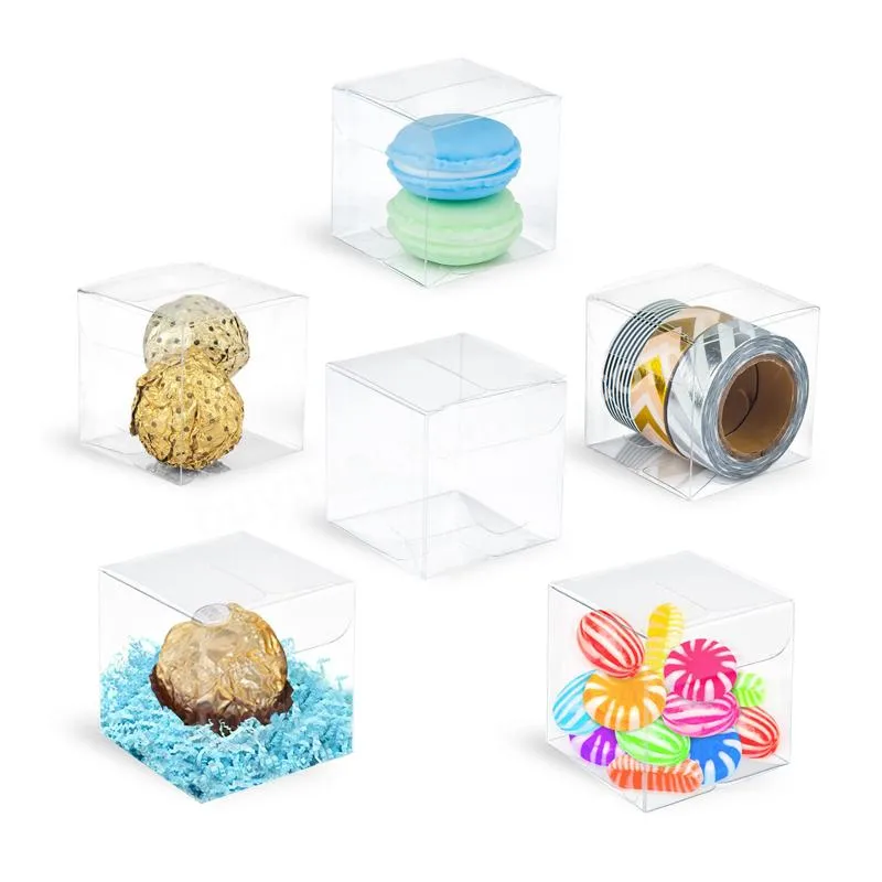 Cake Macaroon candy Customized Logo Color Printing Transparent Clear Plastic Pet Pvc plastic gift box