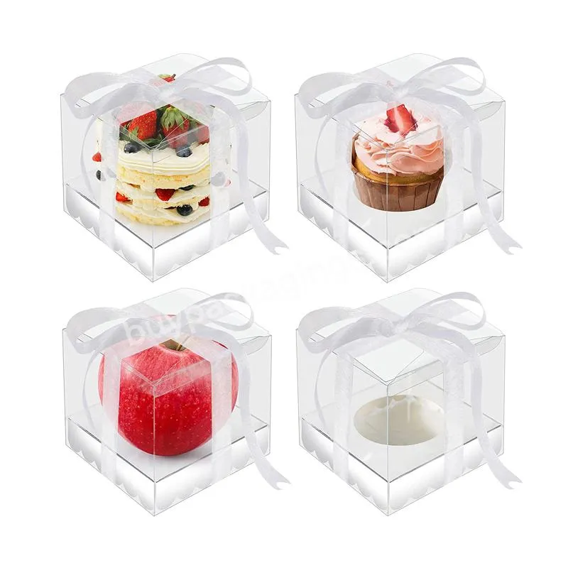 Cake Macaroon candy Customized Logo Color Printing Transparent Clear Plastic Pet Pvc plastic gift box