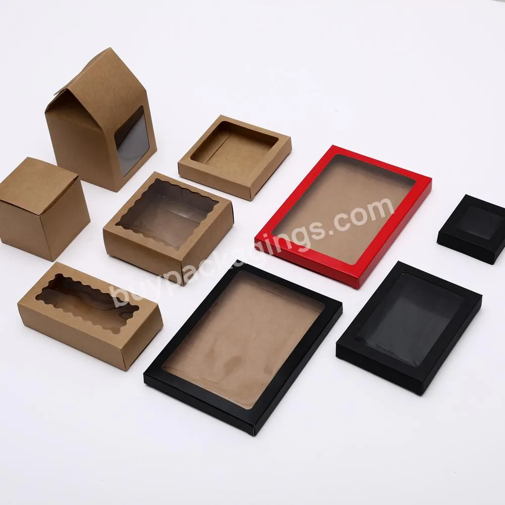 cake packaging box with window customize Kraft paper White paper card cup cake box