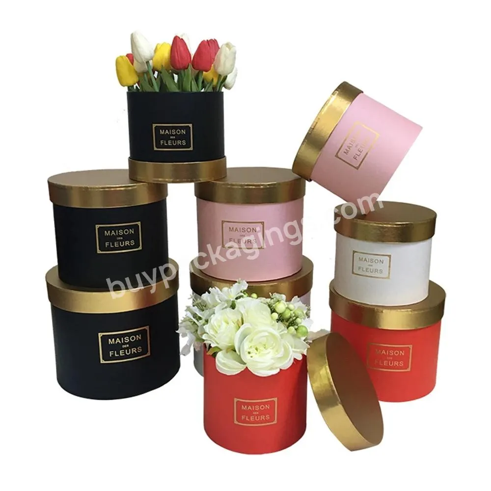 Cardboard Box Cylinder Tube Round Box Packaging For Flower