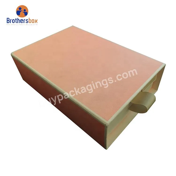 cardboard drawer box packaging with ribbon