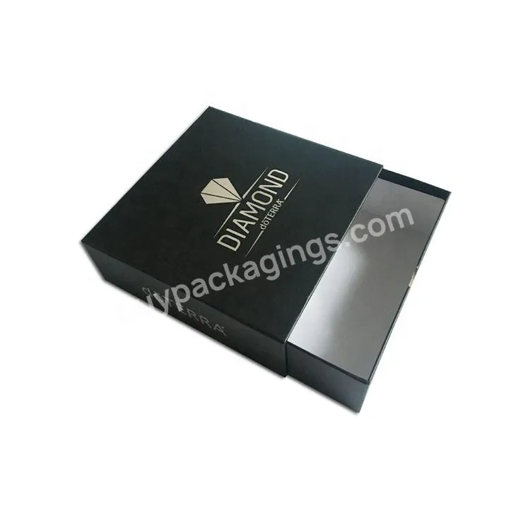 Cardboard Luxury Sliding Black Custom Paper Drawer Gift Box Packaging