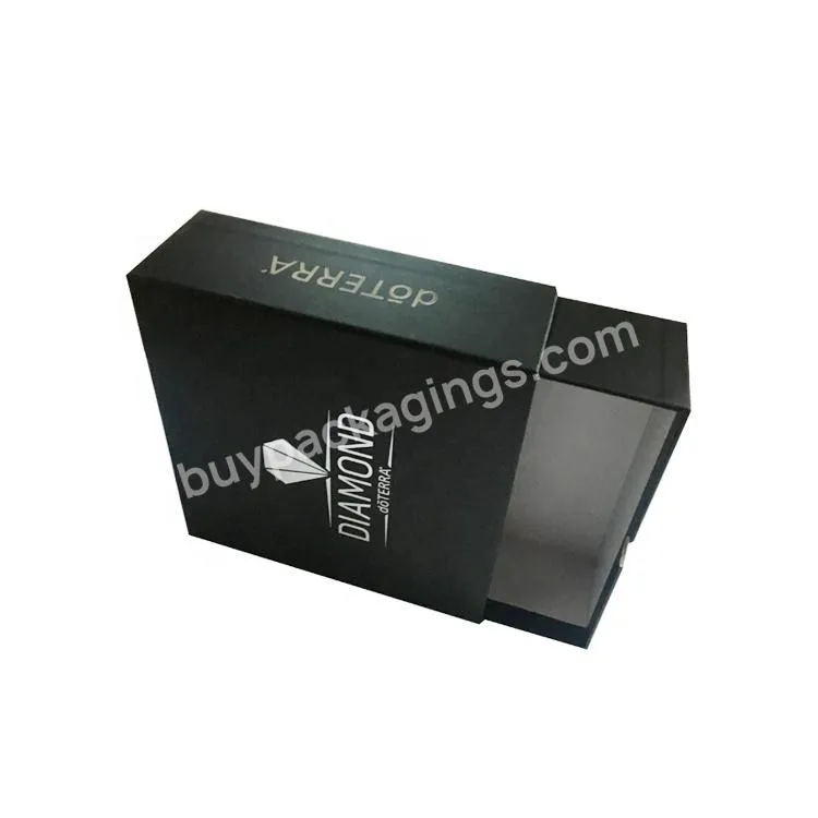 Cardboard Luxury Sliding Black Custom Paper Drawer Gift Box Packaging