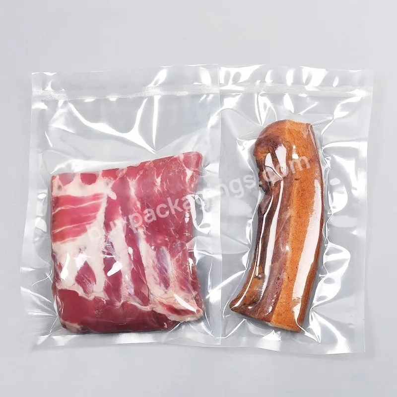 Chamber Vacuum Machine Use Precut Glossy Transparent Clear Plastic Pa Nylon Heat Sealable Food Packaging Vacuum Bag