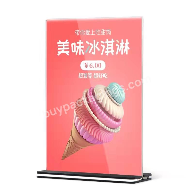 Cheap Acrylic Sign Holder Table Menu Stand T Shape With Base - Buy T Shape Plexiglass Table Menu Display Stand A4 Acrylic Sign Holder 8.5x11,A5 Size Tabletop Table Stand Drink Acrylic Menu Card Display Holder For Restaurant,Double Strong Plastic Tabl