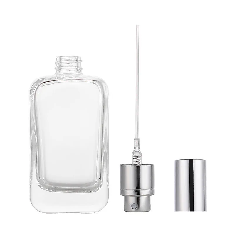 Cheap High Quality 30ml 50ml 100ml Perfume Atomizer Clear Frosted Glass Bottle With Spray Cap