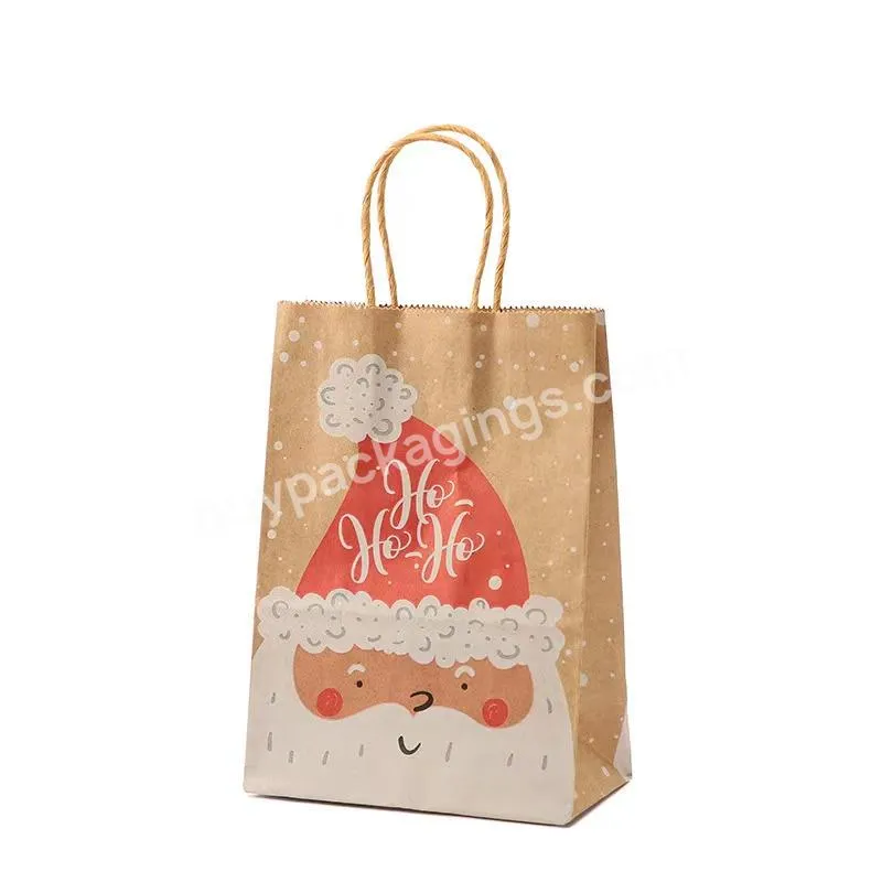 Cheap Paper Shopping Bags With Logo Printing Kraft Shopping Paper Packaging Bag Christmas Paper Gift Bags