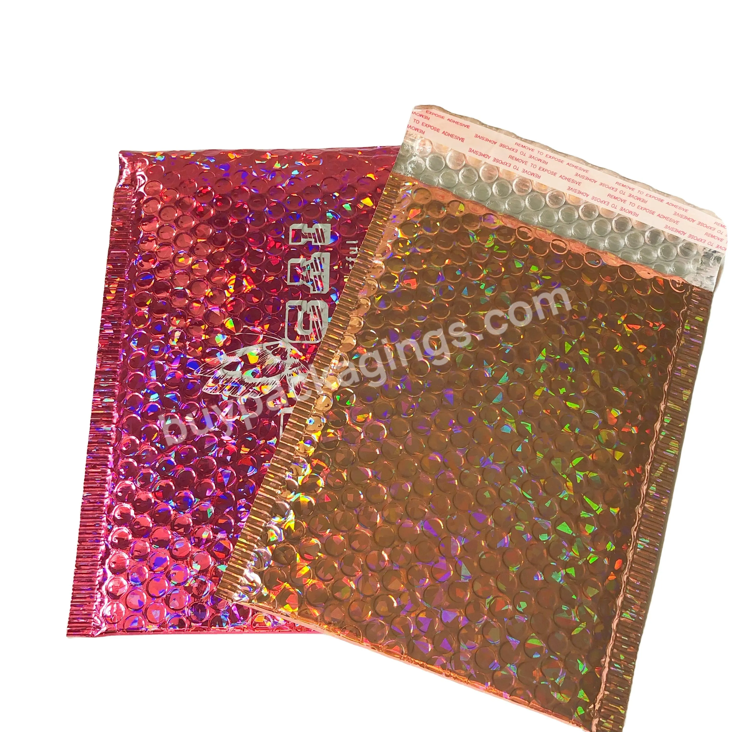 Cheap Personalized Logo Custom Print Rose Red Self Seal Mailing Shipping Packaging Poly Air Bubble Bags Mailer Envelope