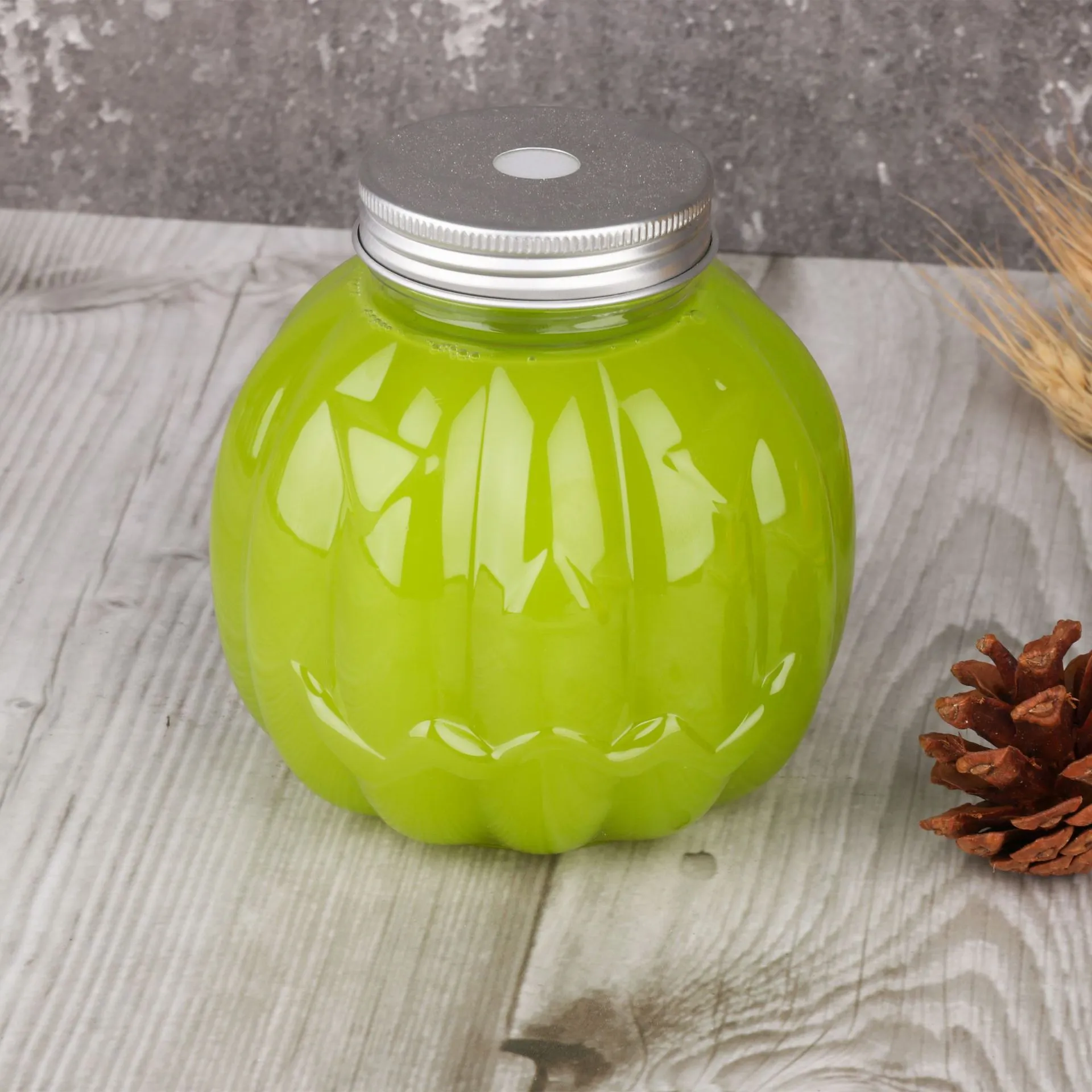 Cheap Price 500ml PET Beverage Pumpkin Shape Disposable  Creative Model For Juice Drink Plastic Bottle