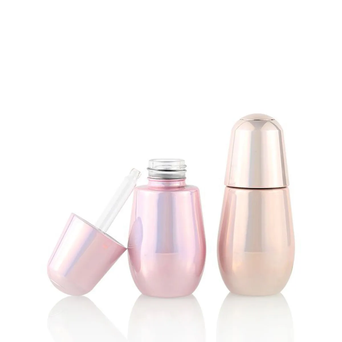 Cheap Price 50ML Cosmetics Packaging 30ml Pressed Oval Shape Essence Oil Dropper Glass Material Round Bottle