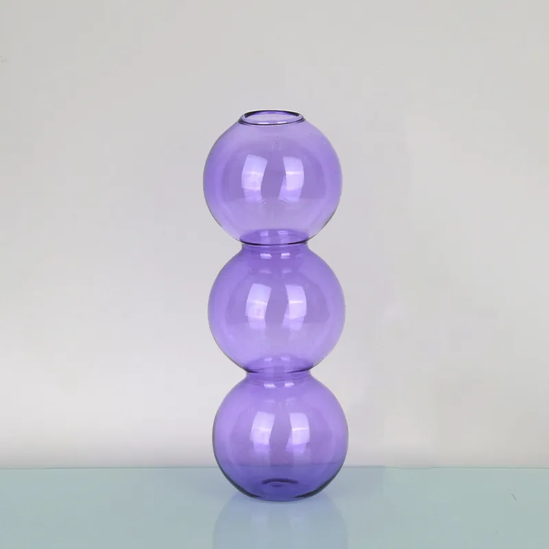 Cheap Price Bubble Vase Flower Arrangement  Creative Home Decoration High Quality Glass Bottles