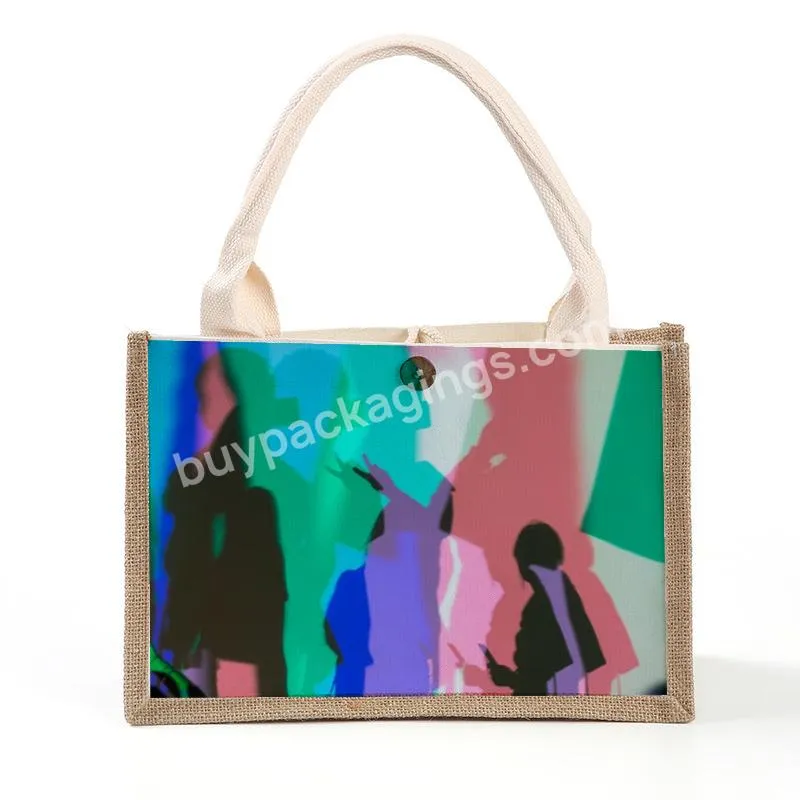 Cheap Promotion Reusable Eco-friendly New Design Jute Tote Shopping Bag With Handles