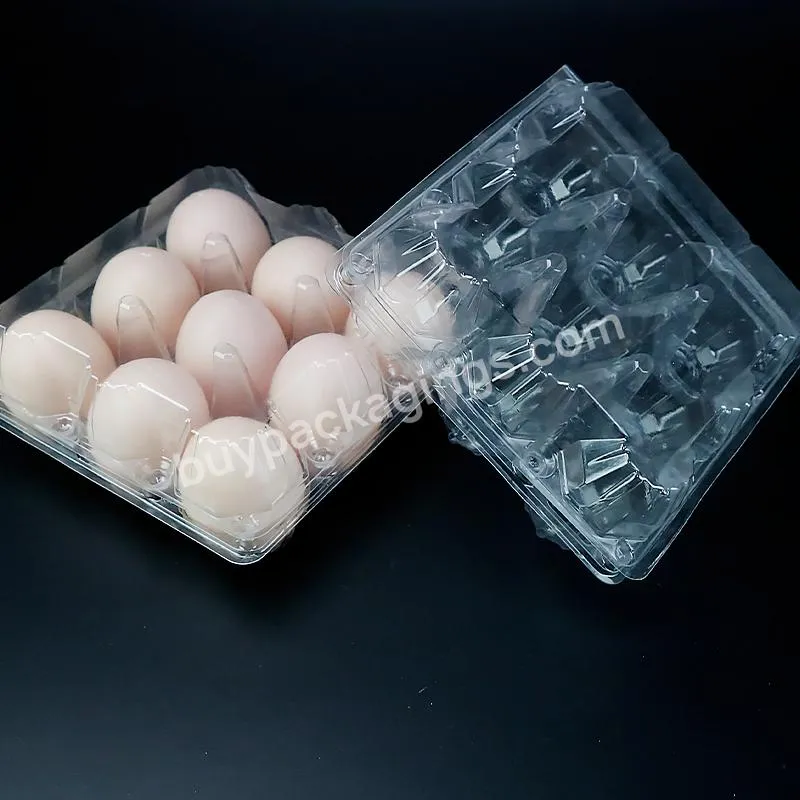 Cheap Supplier Empty Egg Box Disposable 9 Holes Packaging Plastic Egg Trays