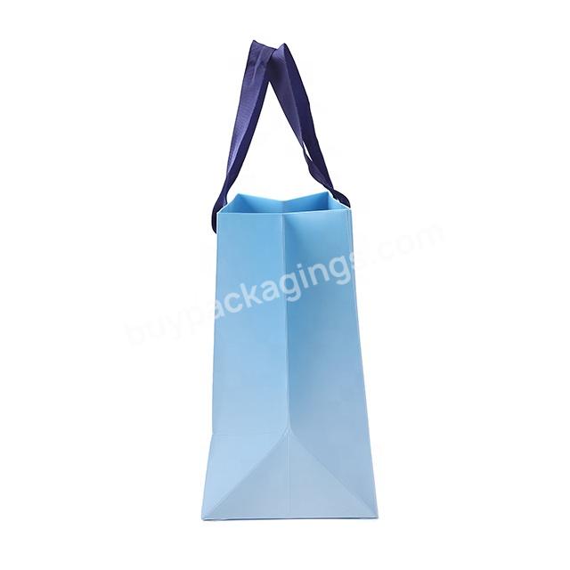 China Competitive Price Elegant Customized Brand Logo Luxury Wine Boutique Shopping Paper Gift Bags With Ribbon Handles