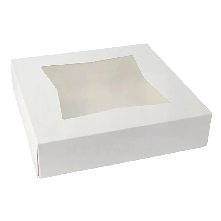 china manufacturer food grade white cake box with window