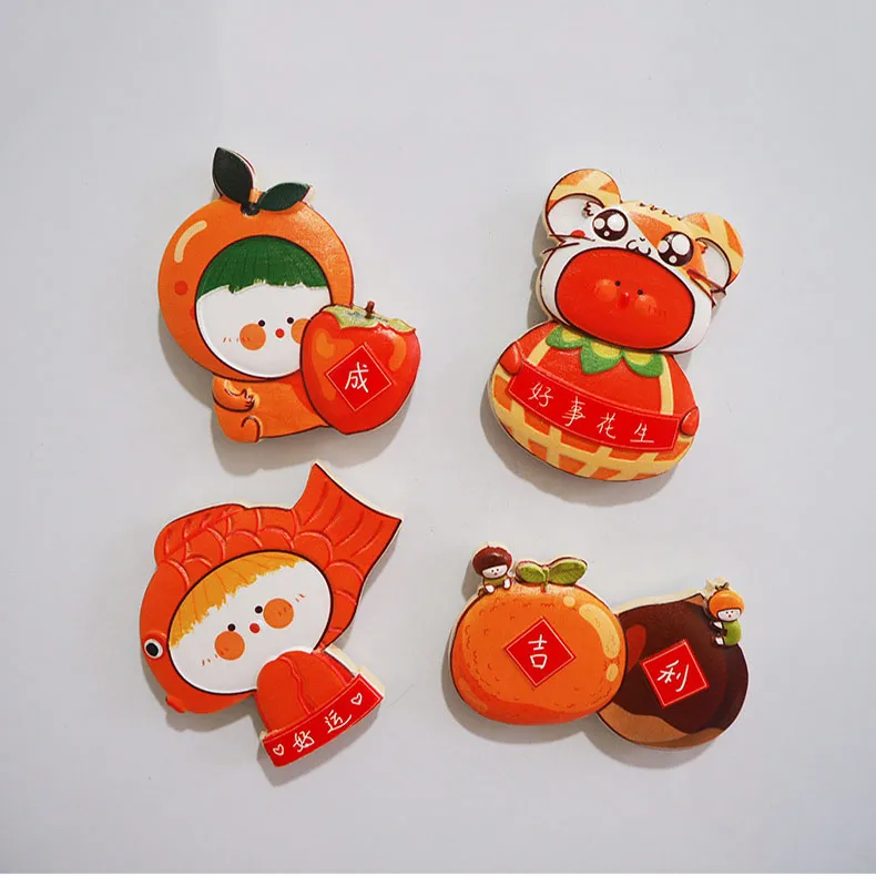 Chinese Style Symbol Fortunate Luck Wholesale Resin Material Fortune Cat Theme Fridge Magnetic Sticker