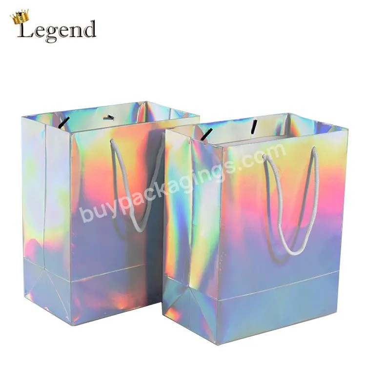 Chinese Supplier Clothes Shopping Gift Packaging Bag Special Paper Material Holographic Paper Bag