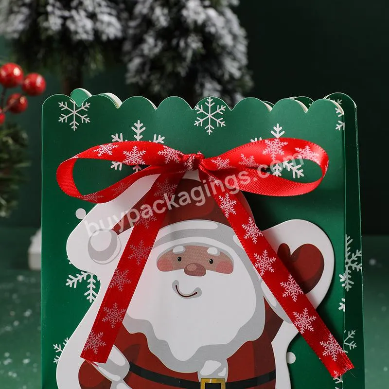 Christmas Black Drawstring Flower Non Woven Satin Wine Mini Paper Wedding Packaging Custom Gift Bags With Logo
