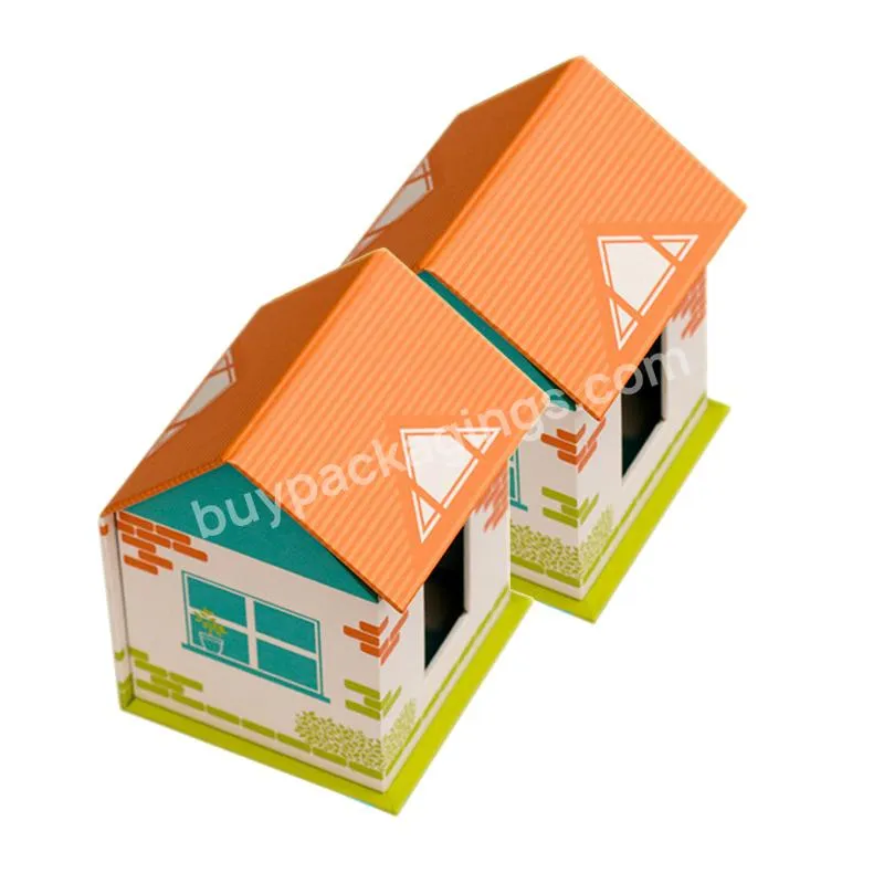 Christmas House Shaped Gift Paper Box Custom Unique Design
