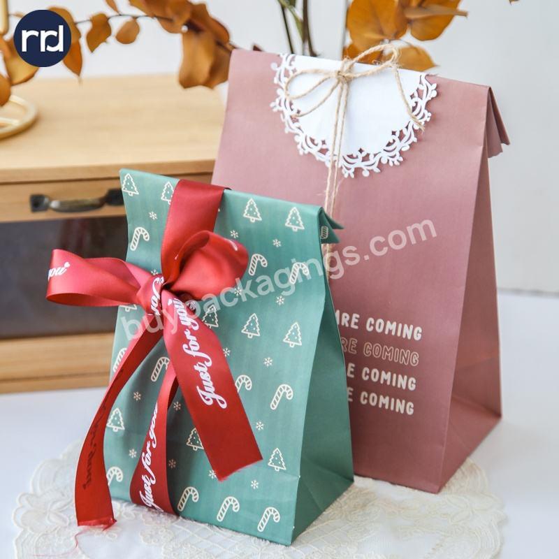 Classic Design Custom Logo Small Size Festival Paper Gift Paper Bag for Wedding Gift