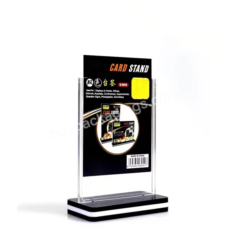 Classic Factory Direct Card Stand With Detachable Base Welcome Sign Stand - Buy Popular Manufacturer Sales Ps Card Stand With Sound Base A5 Table Menu Holder,Hot Selling Solid T-shaped Plastic Menu Card Holder Stand A5 Sign Display Stand,Factory Sale