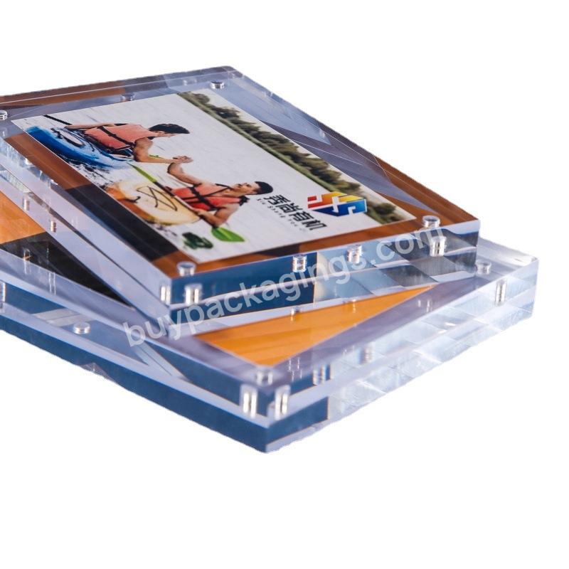 Clear Acrylic Poster Sign Displays With Standoff Photo Picture Frames