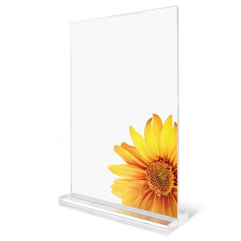 Clear Acrylic Stand Wedding Sign Holders With Card Slot Acrylic Place Card Table Numbers Display Stands For Menu Meeting Photos - Buy High Magnetic T Shape Plexiglass Table Menu Display Stand A4 Acrylic Sign Holder,Double Sided T-shape A4/a5/a6 Clear