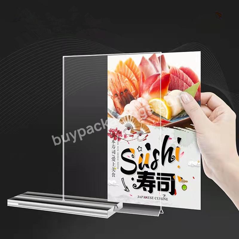 Clear Acrylic Stand Wedding Sign Holders With Card Slot Acrylic Place Card Table Numbers Display Stands For Menu Meeting Photos