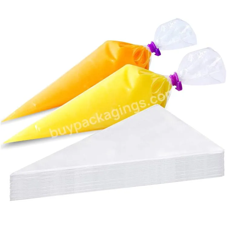 Clear Disposable 40 Micron Food Cake Decoration Pastry Tips Piping Bag And Nozzles