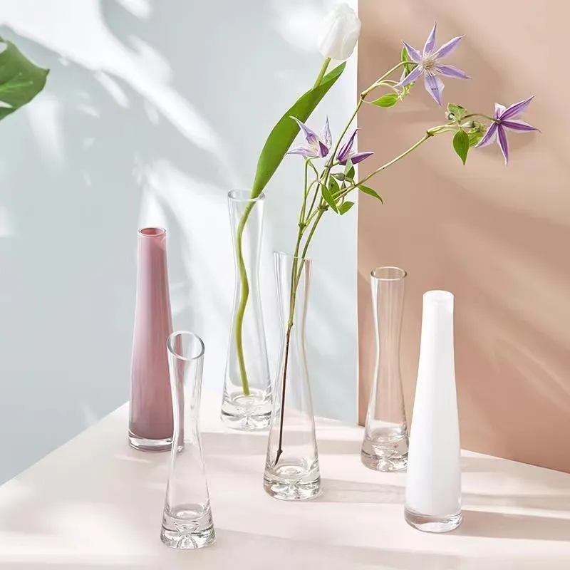 Clear Free Samples Modern Bottle Glass Vases For Wedding Decoration