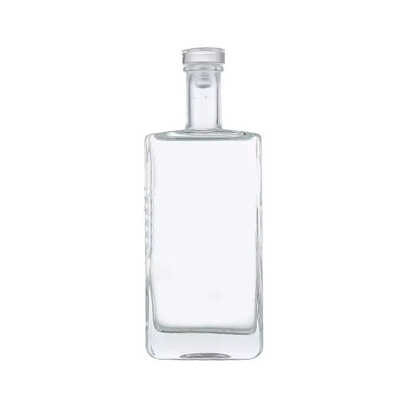 Clear Frosted Round Shaped Empty Flint Glass Liquor Red Wine Vodka Tequila Bottle With Multi Cork Lids