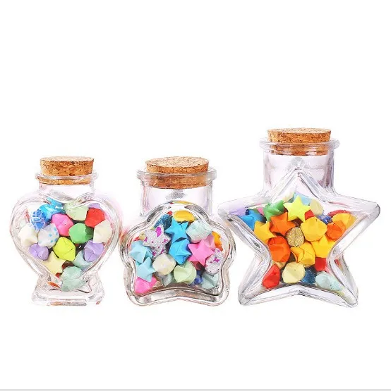 Clear glass Wishing Bottle Lucky Bottle Cork Ocean Christmas Birthday Gift Glass Star Bottle