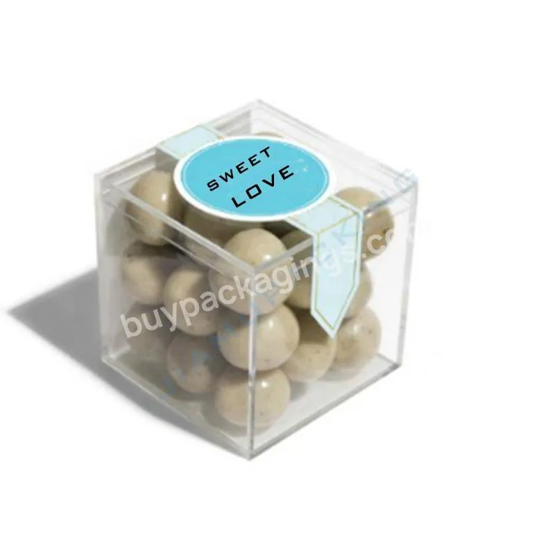 Clear Plastic Cube Acrylic Candy Dessert Boxes With Lid