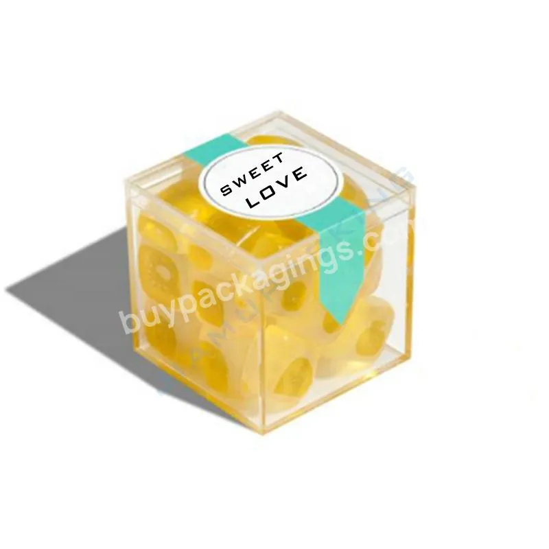 Clear Plastic Cube Acrylic Candy Dessert Boxes With Lid