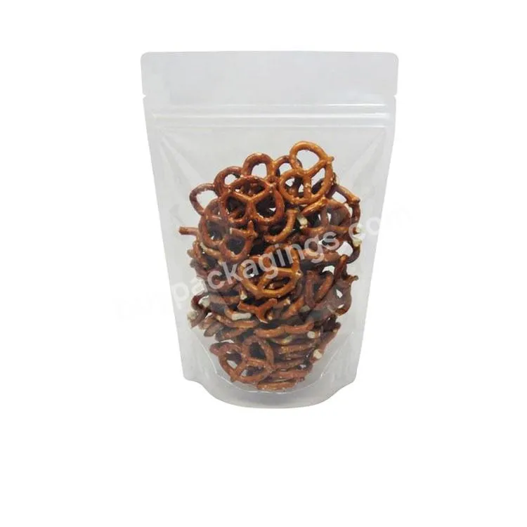 Clear Plastic Grain Candy Packaging Zipper Bag/stand Up Transparent Snack Nuts Food Zipper Pouch Plastic Zipper Bag