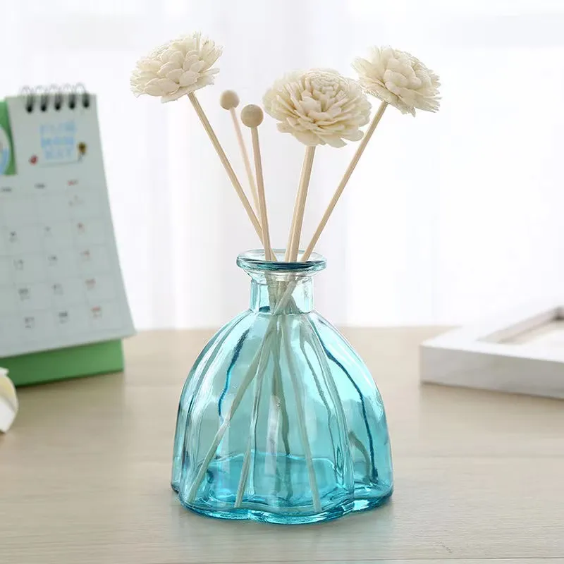 Clear Round Empty Aroma Reed Diffuser Bottle Glass Reed Diffuser Perfume Bottles