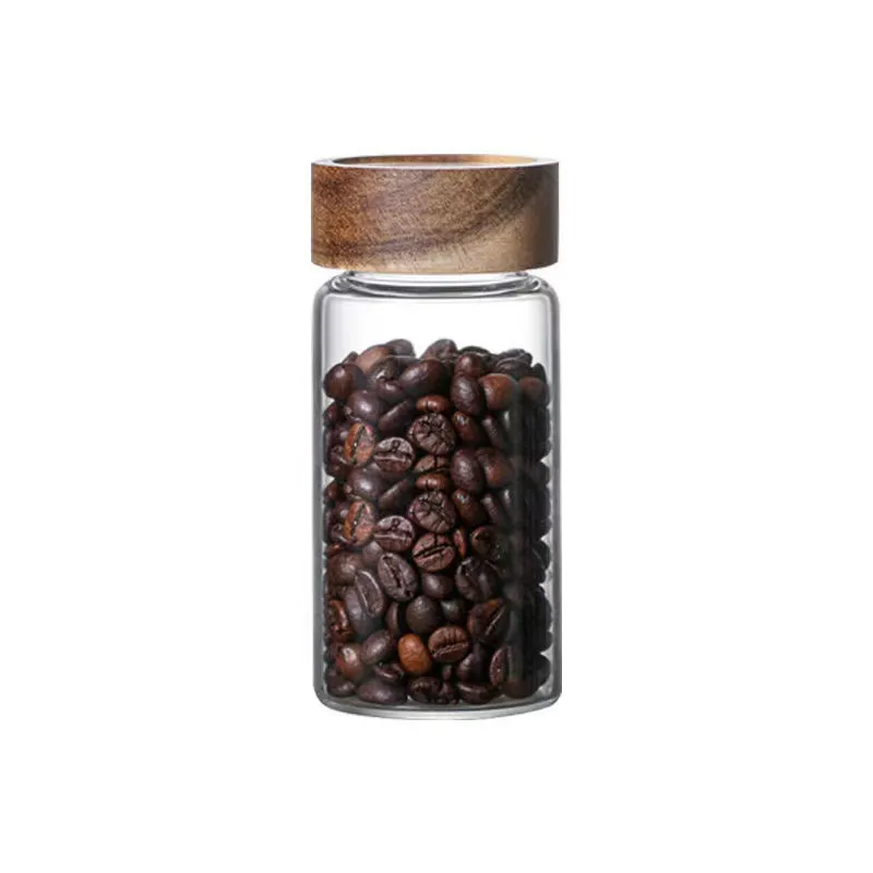 Clear Round Shape Glass Food Storage Jar Coffee Bean Jar For Sale