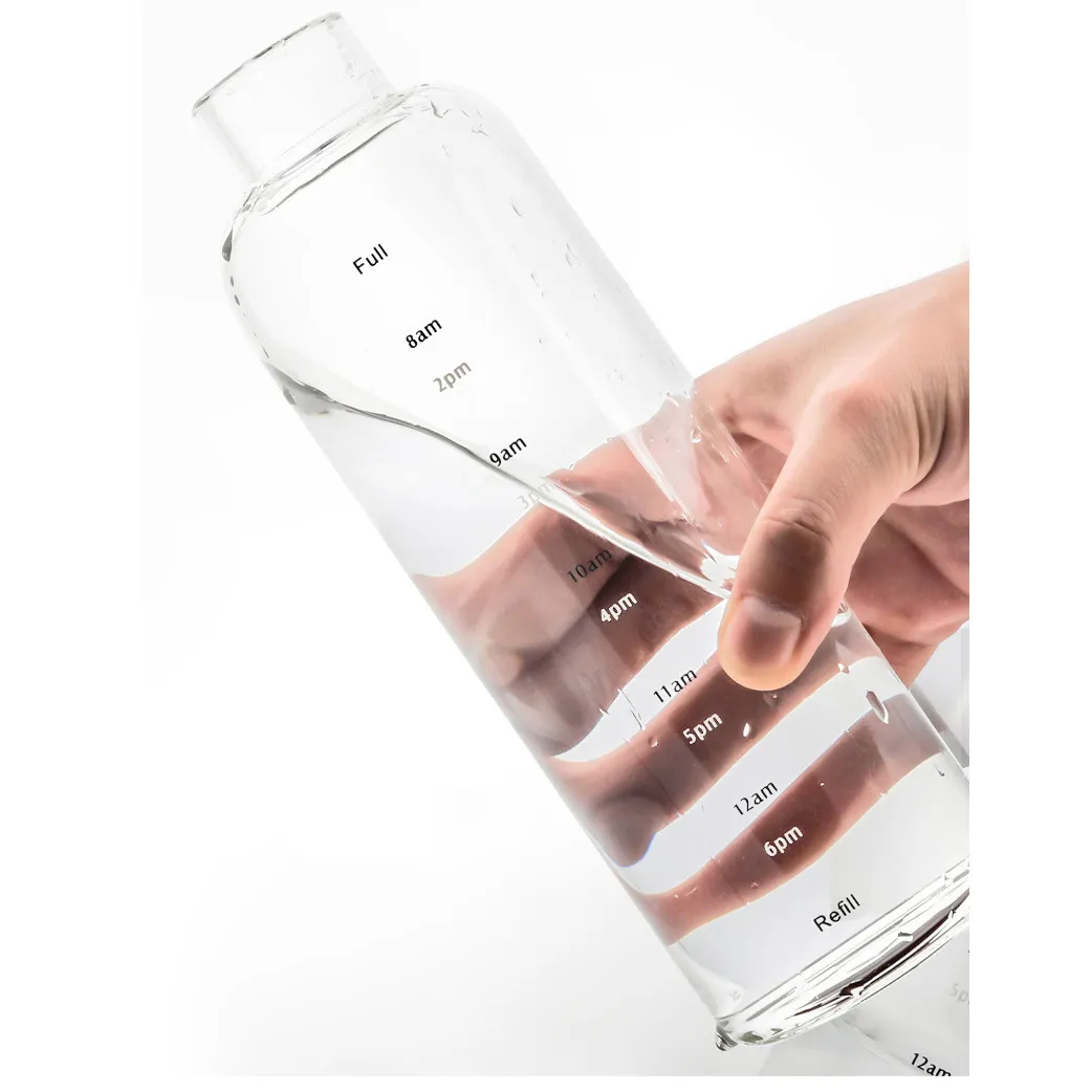 Clear Timescale High Quality High Transparent Texture 750ml Glass Cap and Body Water Bottle