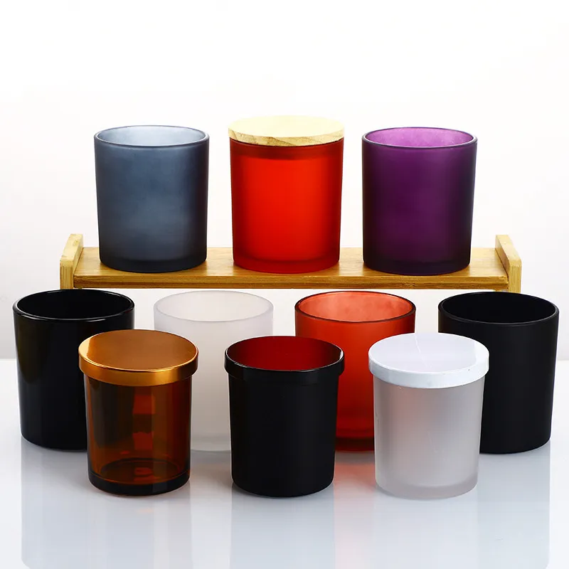 Colorful Frosted Candle Cup Blue Purple Red White Brown Black Green Aromatherapy Cup Candlestick Cup Aromatherapy Candle Jar