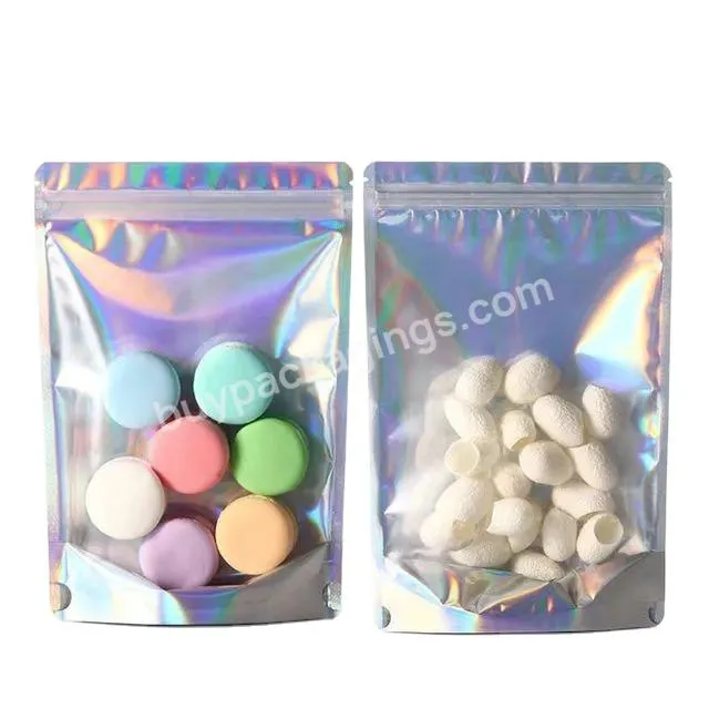 Colorful Laser Ziplock Bag Mobile Phone Case Data Cable Gift Jewelry Packaging Bag Translucent Plastic Bag
