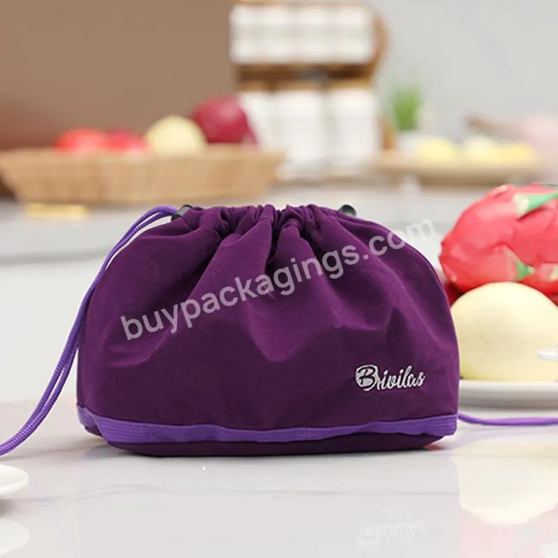 Colorful Velvet Pouches Jewelry Packaging Waterproof Lunch Bag Drawstring Pouch Gift Jewelry Packaging Drawstring Bag