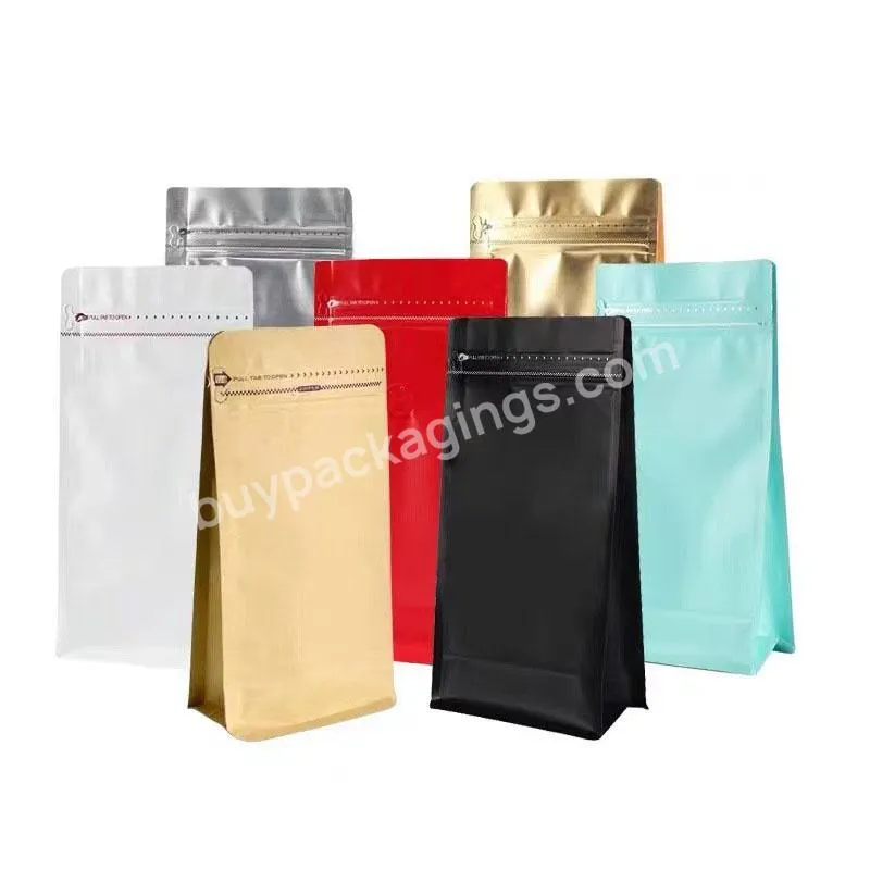 Compostable Aluminum Foil Plastic Stand Up Eight Sides Seal Tea Food Packaging Coffee Bags With Valve And Zipper - Buy Ziplock Mylar Stand Up Pouch,Stand Up Coffee Packaging Bag With One Way Valve,Stand Up Coffee Pouch.