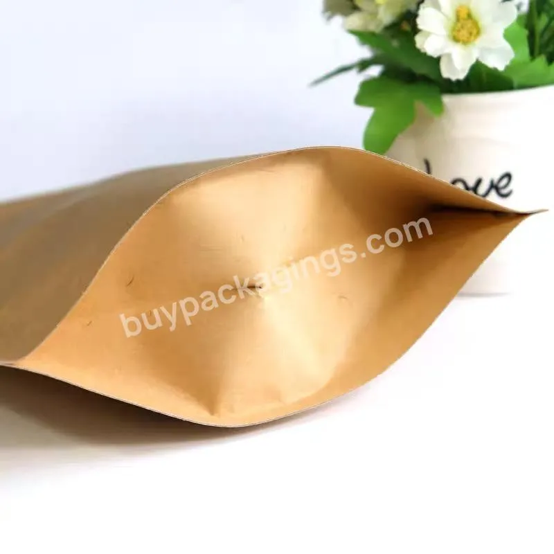 Compostable Standing Pouch Resealable Kraft Paper Stand Up Bag With Zipper