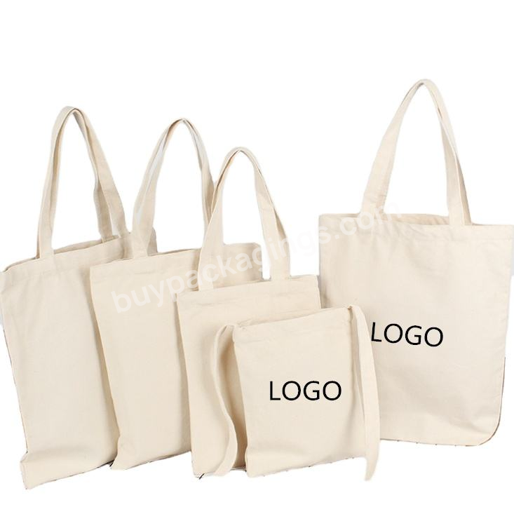 Cotton Canvas Tote Bag 12oz Organic Fabric Plain White Natural Recycled Shopping Grocery Shopper With Zipper Custom Printed Logo