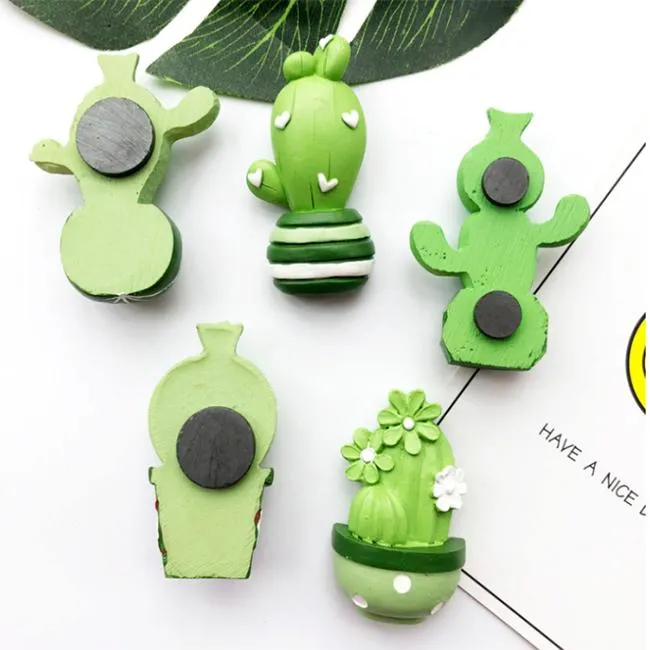 Creative Cactus Fridge Magnets Three-dimensional Plant Shape Refrigerator Magnets Small Cute Fridge Magnets