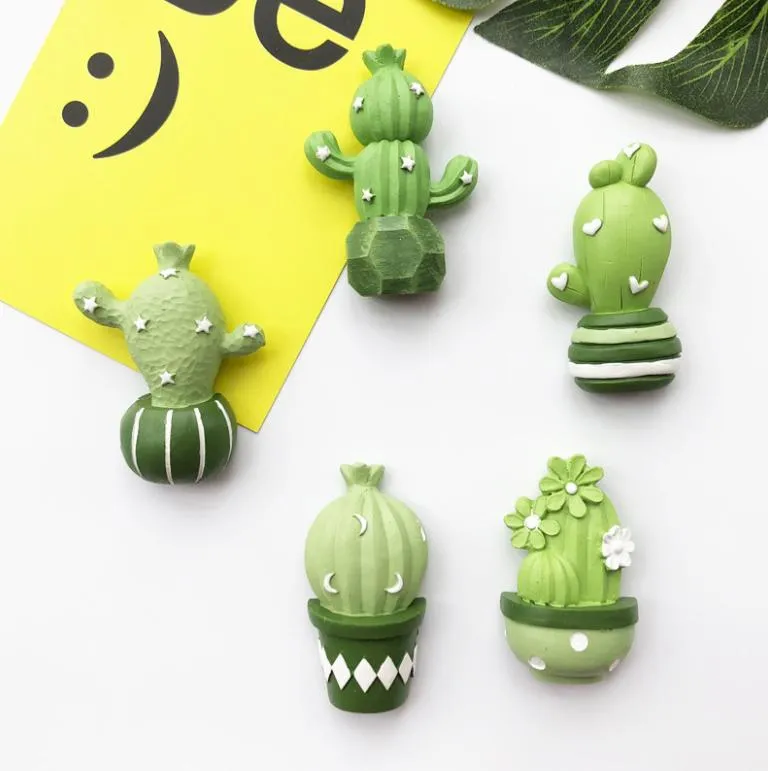 Creative Cactus Fridge Magnets Three-dimensional Plant Shape Refrigerator Magnets Small Cute Fridge Magnets