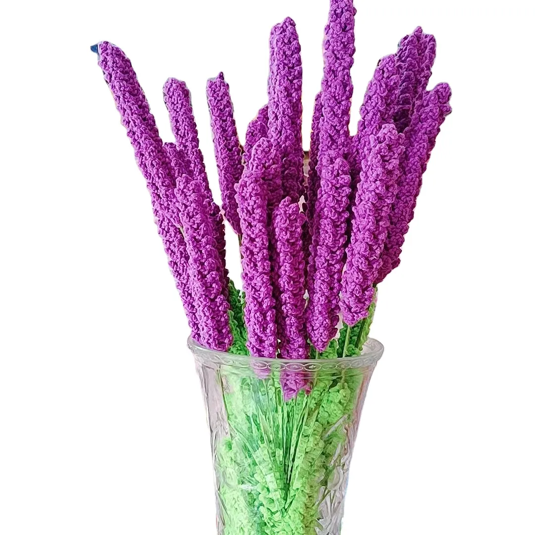 Crochet Bouquet Crochet Flower Home Decoration Handmade Flower Simulation Lavender Flower