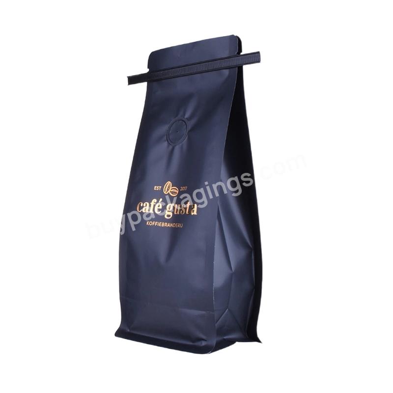 Custom 1kg Coffee Beans Tin Tie Pouch Plastic Mylar Flat Bottom Coffee Bag